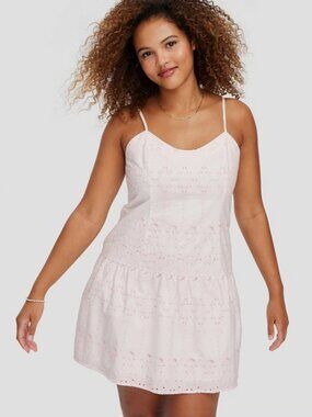 Women's Drop Waist Eyelet Mini Dress White/Lavender - Roller Rabbit x Target S